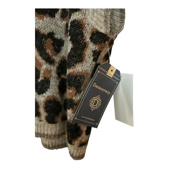 Democracy Brown Leopard V-Neck Sweater Vest XL NWT - Picture 6 of 7
